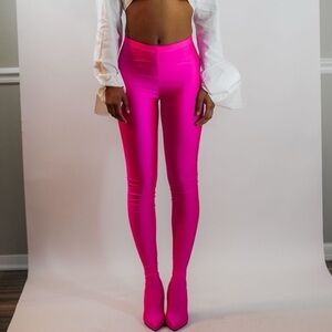 Hot pink legging boot